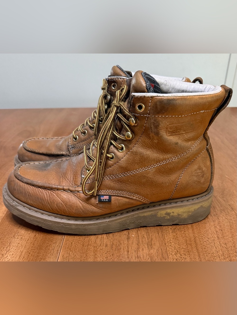 Sureway - 6” Moc Toe Soft Toe Work Boots | Oil+Slip Resistant | Men's Size 10.5